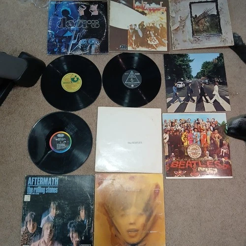 Lot of 11 Classic Rock Vinyl Records Beatles Pink Floyd Led Zeppelin Rolling Sto