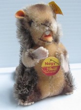 Vintage STEIFF 1974 "NAGY" BEAVER w/ Tags Button 4in Wool Cotton