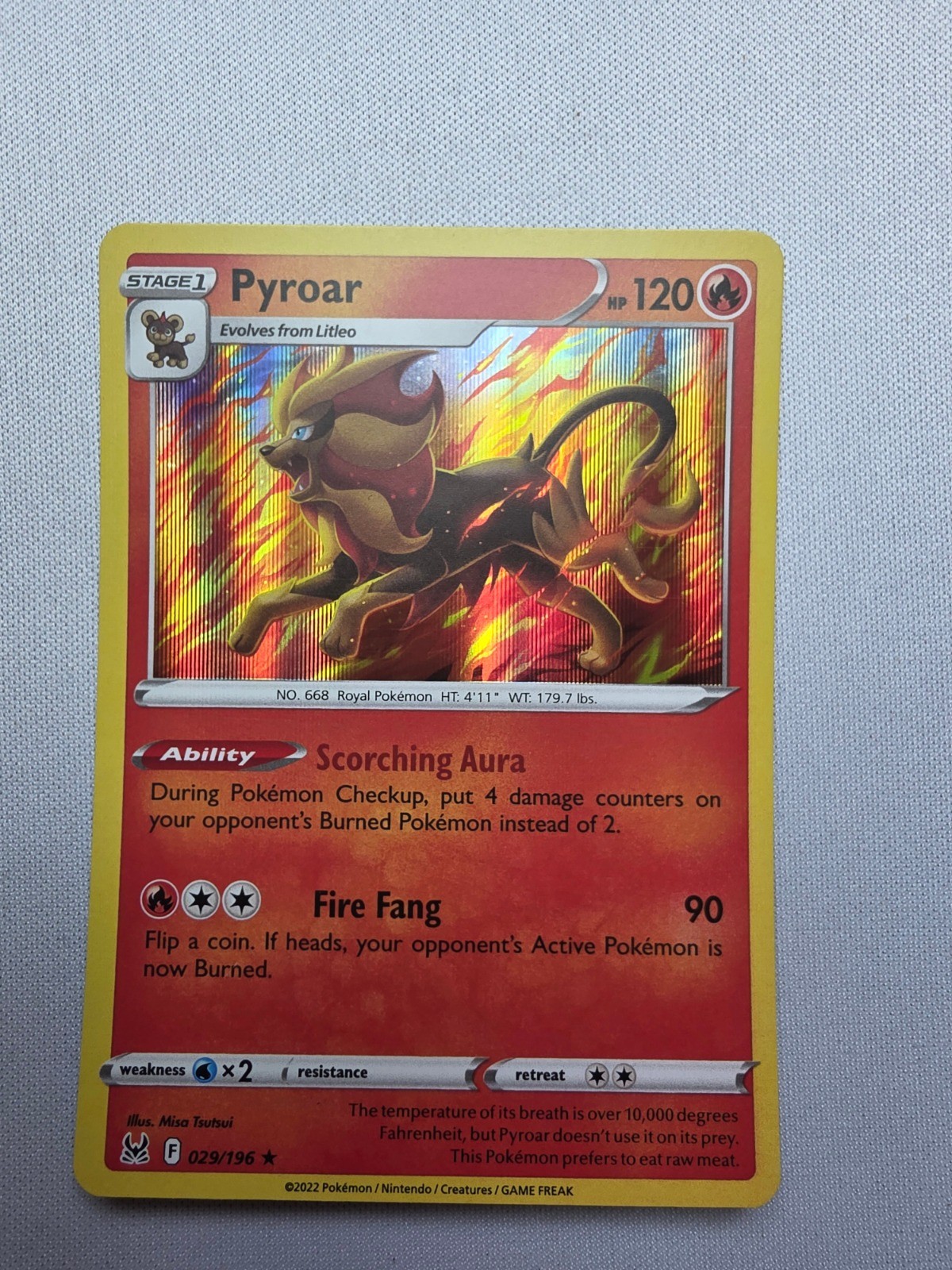 Pyroar Holo Rare SWSH11: Lost Origin 029/196 LP