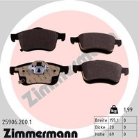 Zimmermann Bremsbelagsatz, Scheibenbremse 25906.200.1 FüR Fiat