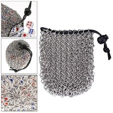 1 Piece Chainmail Dice Bag Stainless Steel Rust-Proof for Coins Dices Keys