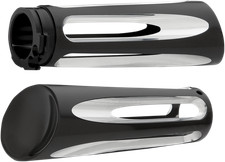 Arlen Ness Deep Cut Billet Aluminum Black Cable Style Grips - USA Made 07-132