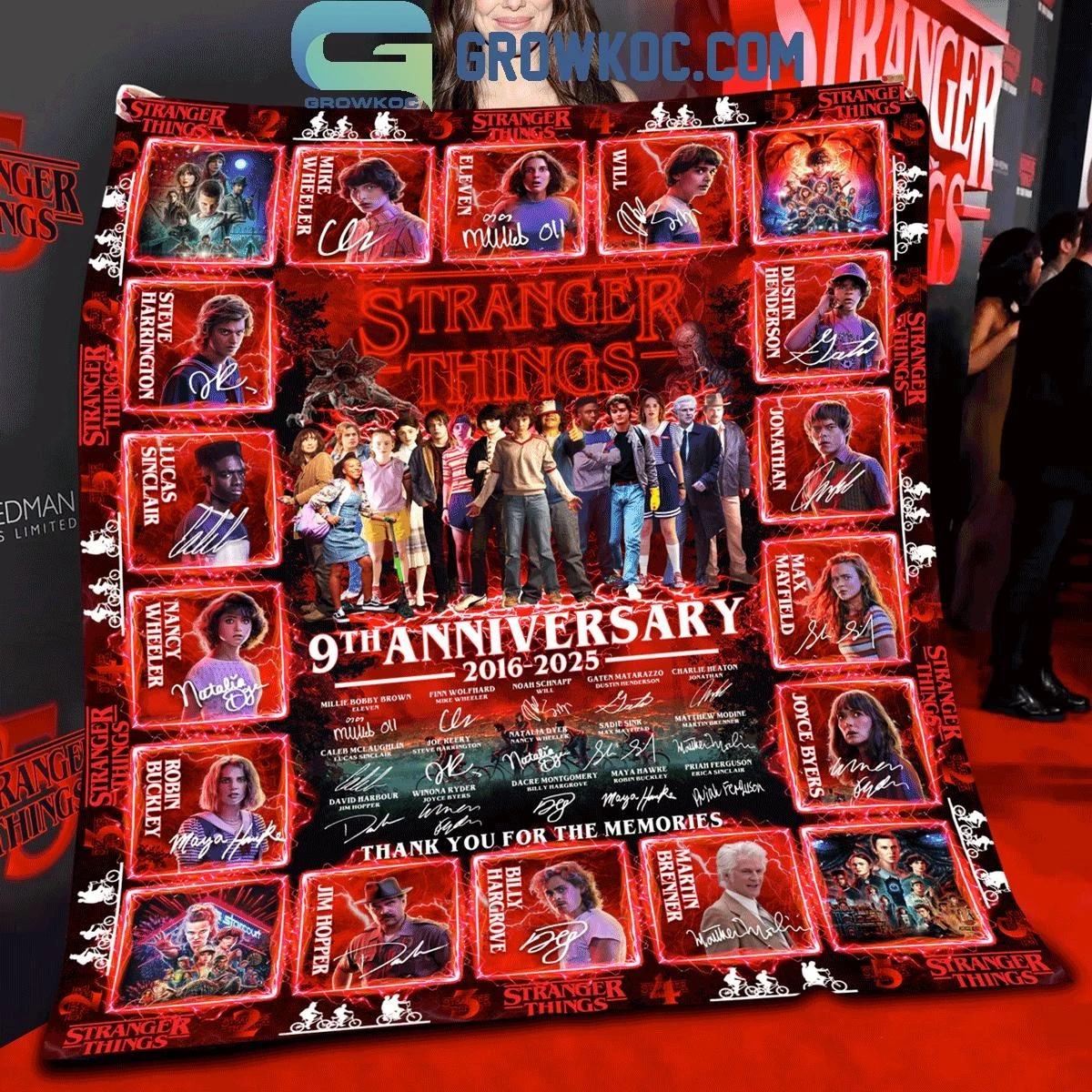 Stranger Things 9th Anniversary Blanket 2016-2025