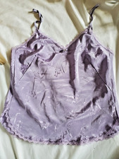 Vintage lavender Maidenform camisole- sz 34-lace trim top and bottom