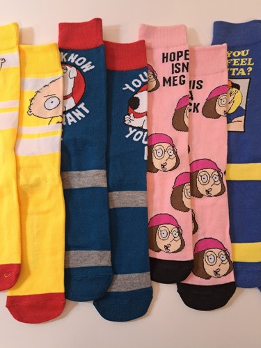Family Guy TV Socks Men's Casual Crew Socks 6 Pairs Mens Size 8-12 Bioworld NEW - Picture 3 of 5