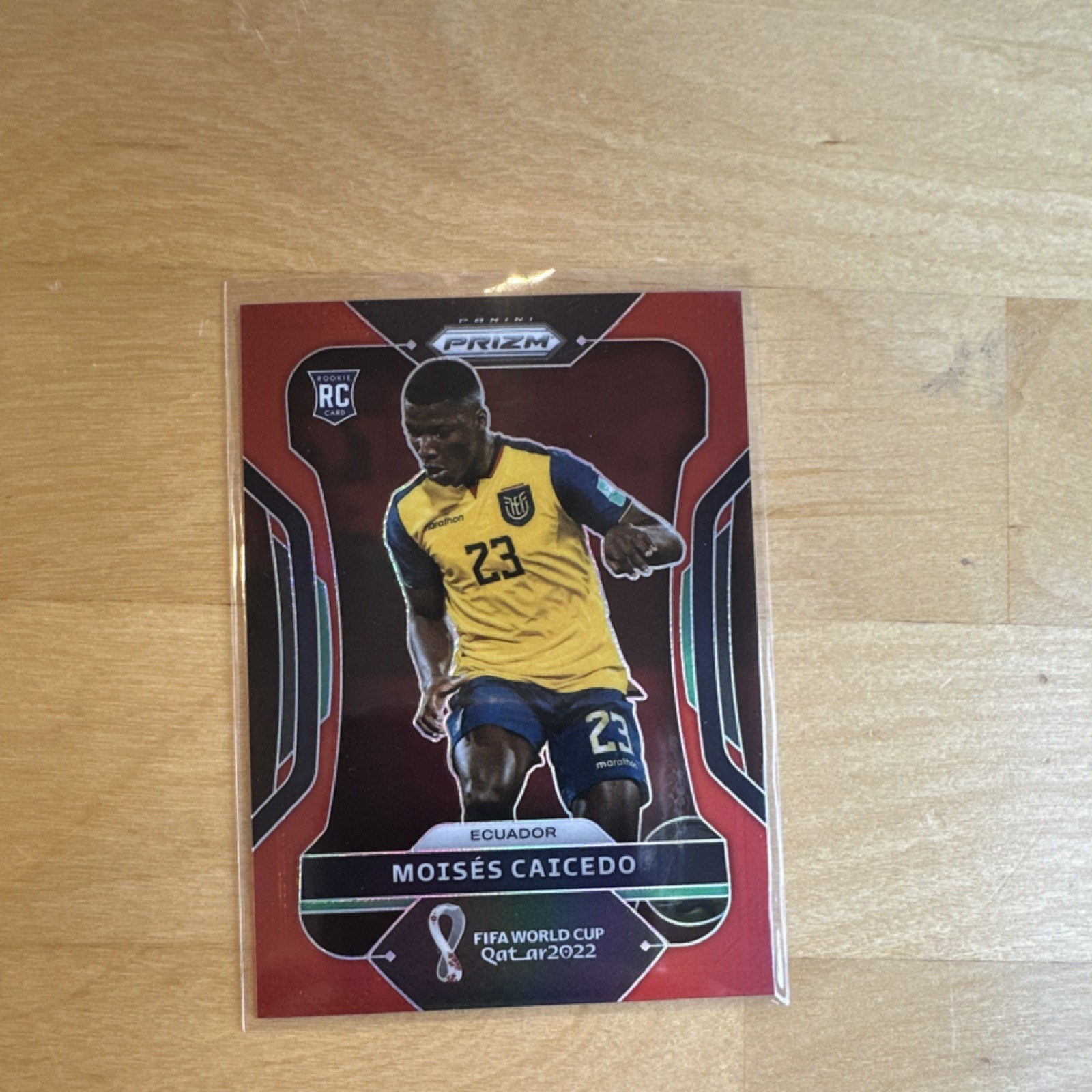 Panini Prizm World Cup Qatar 2022 Moisés Caicedo #81 Red Prizm RC /399