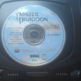 SEGA Saturn Black Console CD-ROM w/ 2 Controllers & Panzer Dragoon Disc