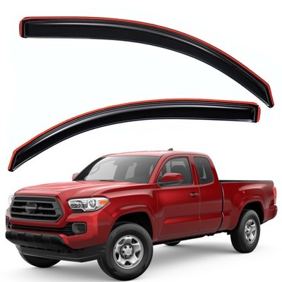 In-Channel Smoke Window Visor Rain Guards for 2016-2023 Toyota Tacoma Access Cab