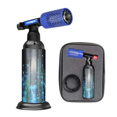 Molgoc Butane Torch with Anti-scalding Device,Stainless Steel Protective Blue 