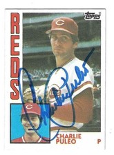 Autographed 1984 TOPPS  #273 CHARLIE PULEO Cincinnati Reds card w/ COA