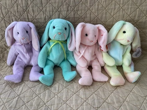 Just In Time For Easter!! Lot of 4 Retired Vintage TY Beanie Babies 1995-1998