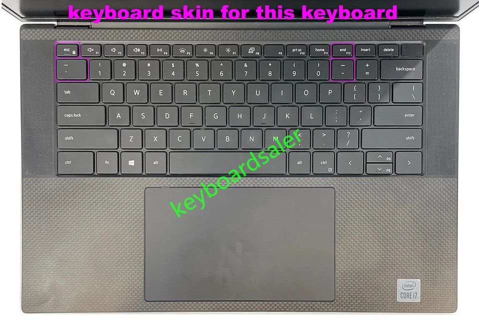 New US Keyboard Skin Cover for Dell Precision 5550 5560 5570 5750 5760 5770 P91F - Image 3 of 4