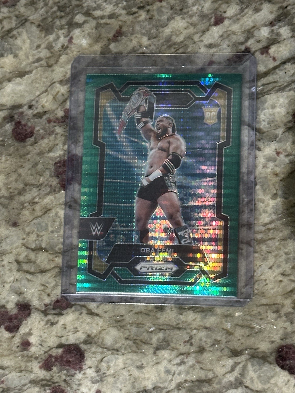 2024 WWE Prizm Oba Femi Green Pulsar 8/25 RC #199