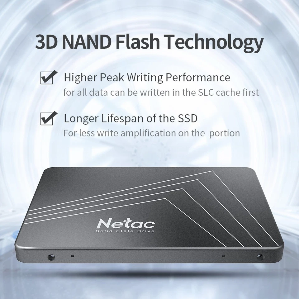 Netac 256GB SSD 2.5'' SATA III 6Gb/s Internal Solid State Drive 500MB/s PC/Latop - Image 2 of 4