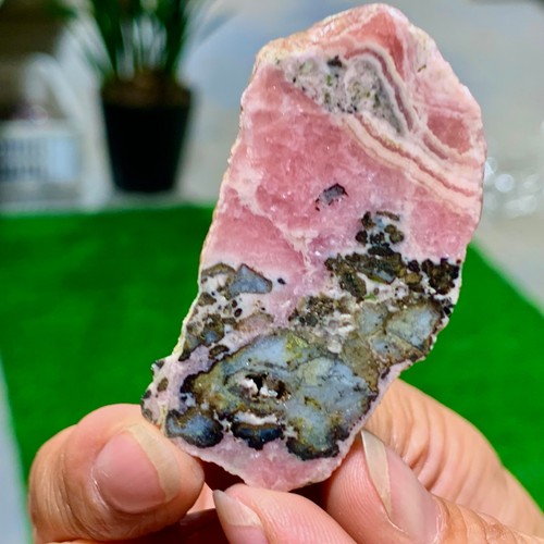 19G Rhodochrosite Crystal Slab Slice AAA+ Love / Compassion / Light Argentina - Picture 3 of 17