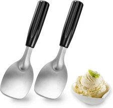 2 pcs Ice Cream Spade,Ice Scoop,Stainless Steel Paddle Black 