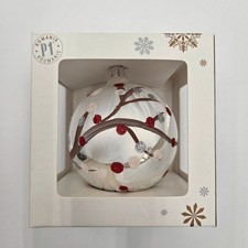 Pier 1 NEW European Glass Hand Blown & Painted Ornament