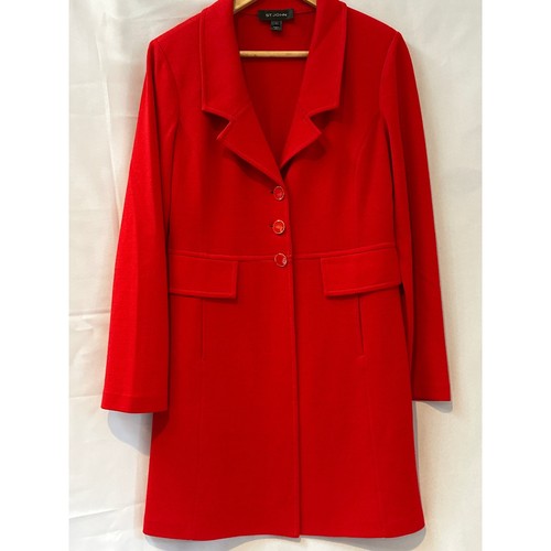 St. John Red Long Coat/Blazer Size 10 - Picture 2 of 7