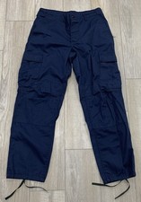 Vintage 1990  s Combat Cargo Pants Trousers, Medium Regular, Button Fly Navy Blue