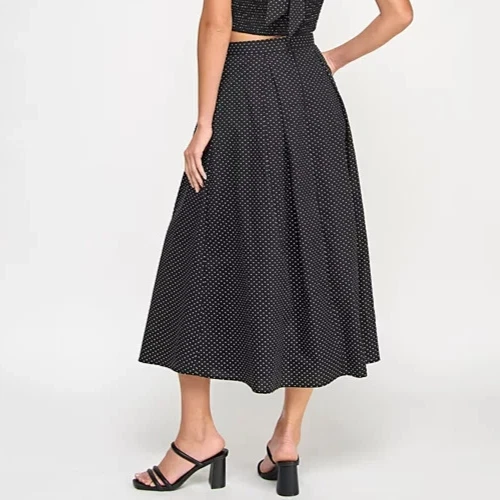 Юбка хлопковая KATIA RAE Juniors в горошек - черная/слоновая кость - XS новая без ценников - Изображение 3 из 4