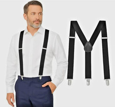 Suspenders for Men Heavy Duty, X Back Hidden Suspender 1.5" Under Clothing