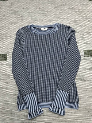 Hugo Boss Sweater Womens Medium Blue Black Knit Pullover