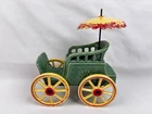Vintage McCoy Pottery USA Carriage Buggy w/ Umbrella Planter Green Yellow Red
