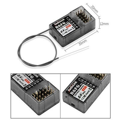 R6FG 2.4Ghz 6CH Gyro RC Receiver for RC6GS RC4GS RC4G T8FB Radiolink Transmitter