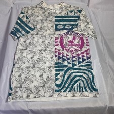  90s/Y2K BEACH GEAR Colorful Tribal AOP Adult Size LG Single Stitch