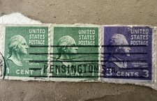 (pair) 1789-1797 George Washington 1 Cent, Thomas Jefferson 1801-1809 3 cent.