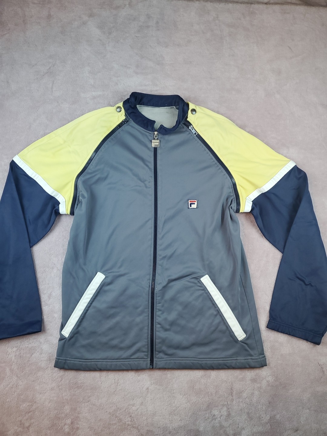 FILA Giacca Sportiva Uomo Taglia Media Manica Rimovibile Full Zip Multicolore