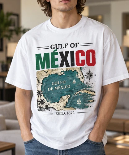 Gulf Of Mexico T-Shirt Historic Map Golfo De Mexico Vintage Nautical Graphic Tee - product listing photo