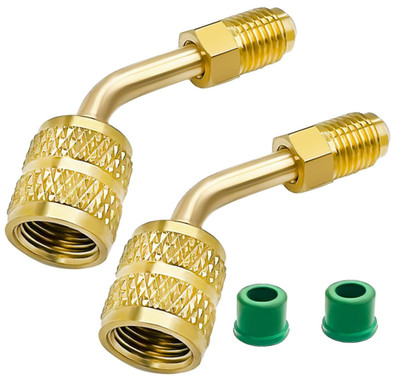 R410A Adapter for Mini Split System, 5/16 Inch SAE Female Quick Couplers to 1/4