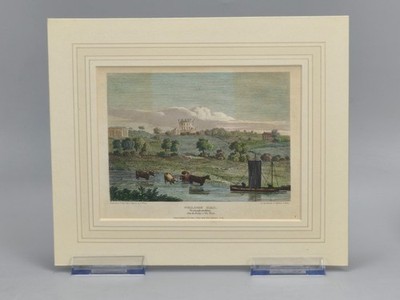Antique Hand-Coloured Engraving Wollaton Hall Nottinghamshire 1812 by J. P. Neal