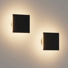 2 Packs Wall Light Outdoor Indoor Modern Wall Sconce Mini Wall Sconce Black M...