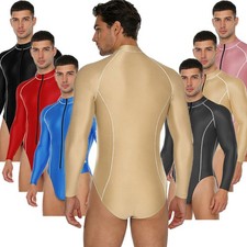 Men Unitard Dating Night Jumpsuit Workout Bodysuit Stretchy Romper Crossdresser
