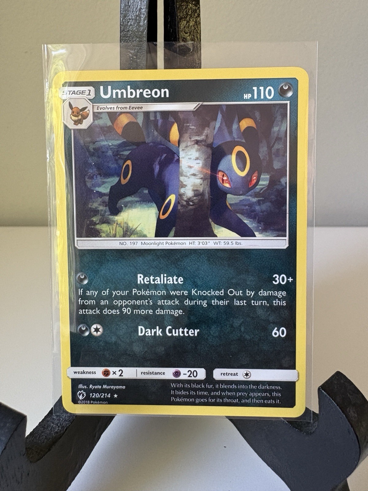 Pokemon TCG UMBREON Lost Thunder Set RARE Sun & Moon NON HOLO Card 120/214 LP