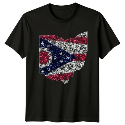 Ohio Flagge Bundesstaat Karte geometrisches T-Shirt Ohio USA Geschenk für Sie und Ihn