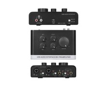 USB Audio Interface 2 XLR/TRS Inputs, Phantom Power, USBA/C for Recording