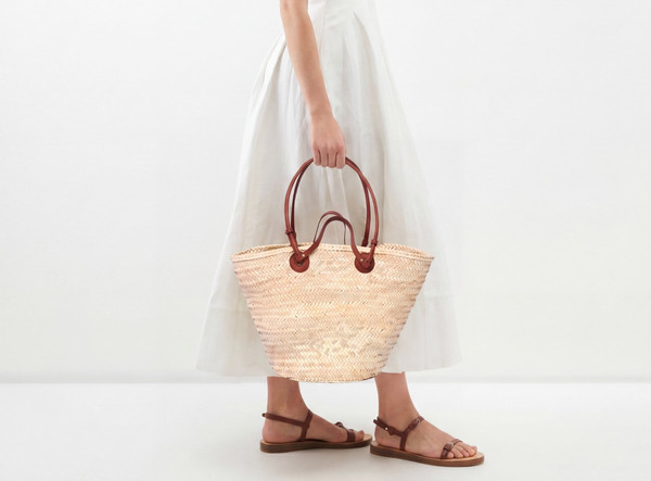 Bolso de Mano de Paja Marroquí - Cesta Extra Grande Tejido a Mano Mercado Francés, Boho Summe