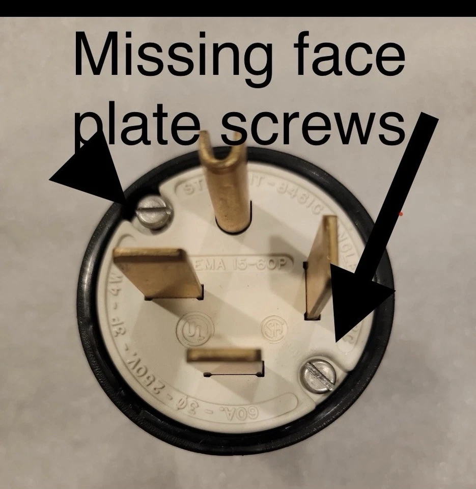 Dispositivo de cableado Hubbell-Kellems Hbl8461c enchufe de hoja recta 15-60P 60 A 250V Foto 4 de 4