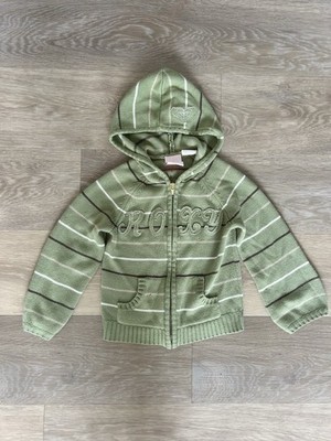 Rare Y2K Roxy Teenie Wahine Sample Knit Hoodie Girls 4 5 Years Sage Green