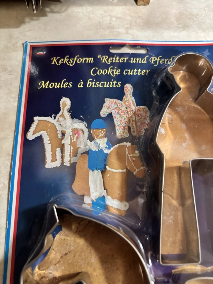 New Keksform German Cookie Cutters Man Horse Unique Gingerbread Recipe on back - Image 3 of 4