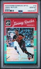 2016 PANINI DONRUSS OPTIC AQUA #10 JIMMY BUTLER 5/25 PSA 10