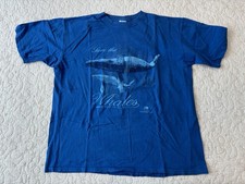 Vtg 90s Jostens WWF Save The Whales T Shirt XL Single Stitch Made In USA Blue