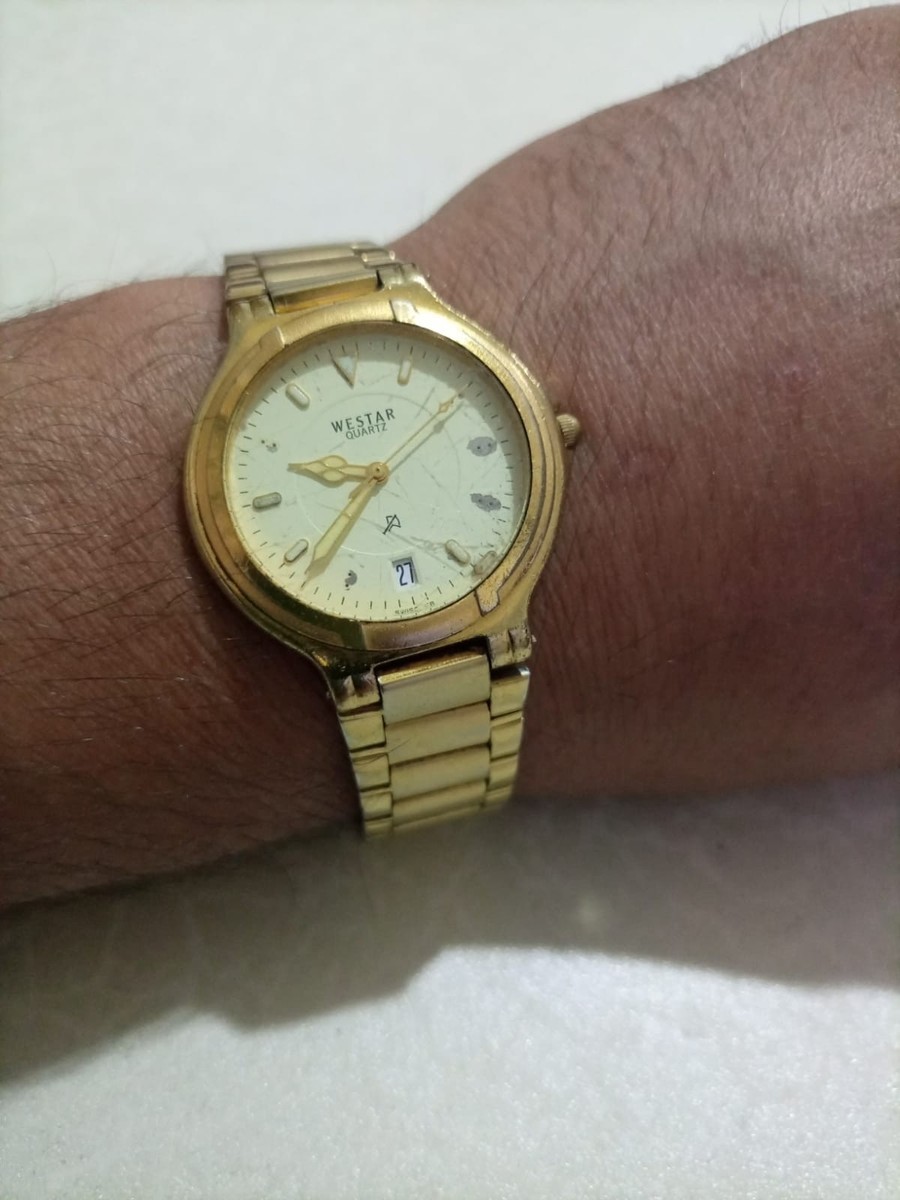 WESTAR 腕時計 18K Gold Electro Plated WESTAR Quartz Men Watch Vintage made in Swiss , electroplated 18k
