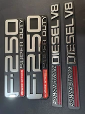 Door fender Badges Set of 4 Fit for 99-04 250 Power-Stroke Diesel V8 New