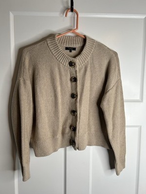 Quince Women s Size Small Organic Cotton Cardigan Beige 5840