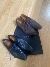 PAUL SMITH 2 x Paires Chaussures Hommes Cuir UK 6 6.5 EU 40 40,5 + Pochette