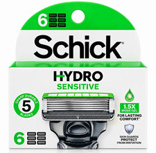 Schick Hydro Sensitive 5-Blade Refill Cartridges, 6 Count for Schick Hydro